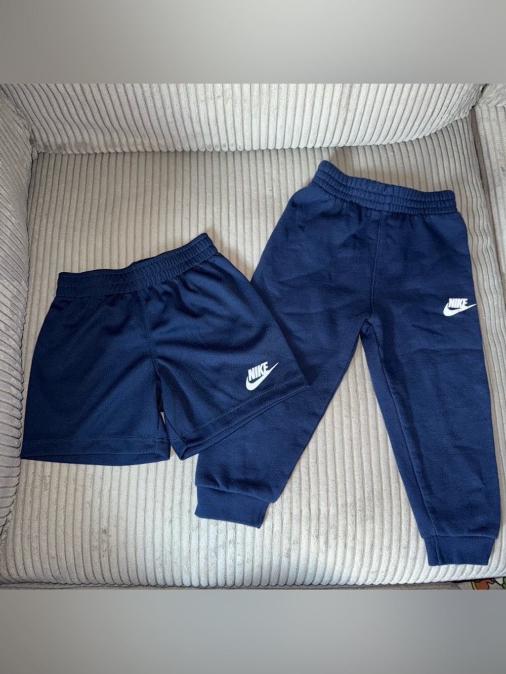 Nike Navy Blue Kids Athletic Shorts and Joggers Set